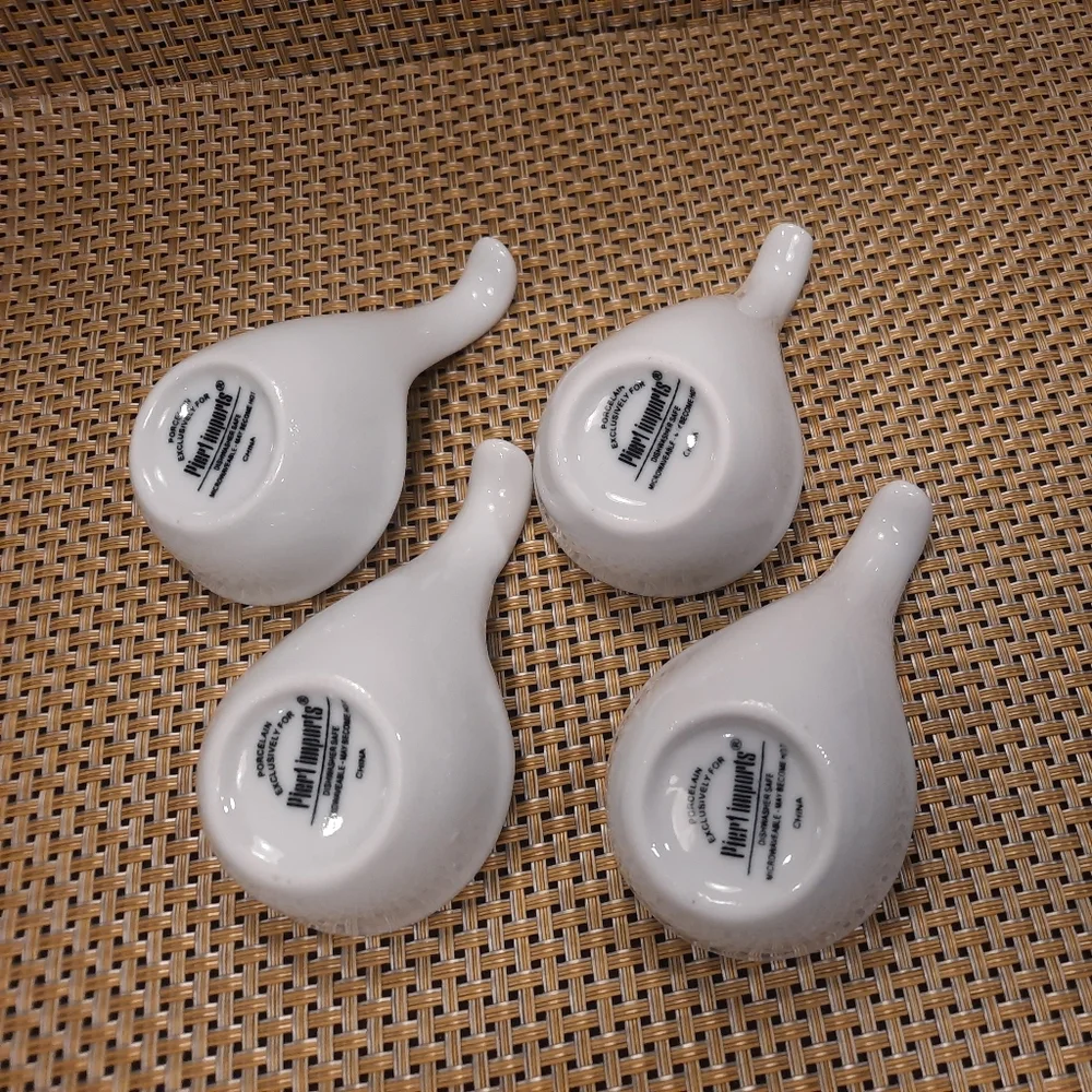 Pier 1 Imports Asian Soup Spoons and Tray Set ~ White Porcelain